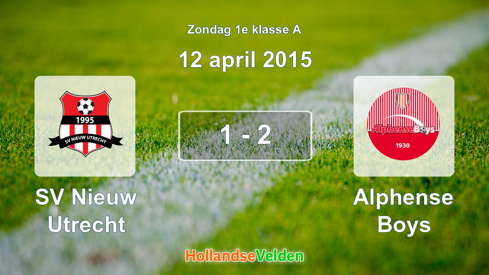 Gespeelde wedstrijd: SV Nieuw Utrecht - Alphense Boys 1 - 2 (12 april 2015)