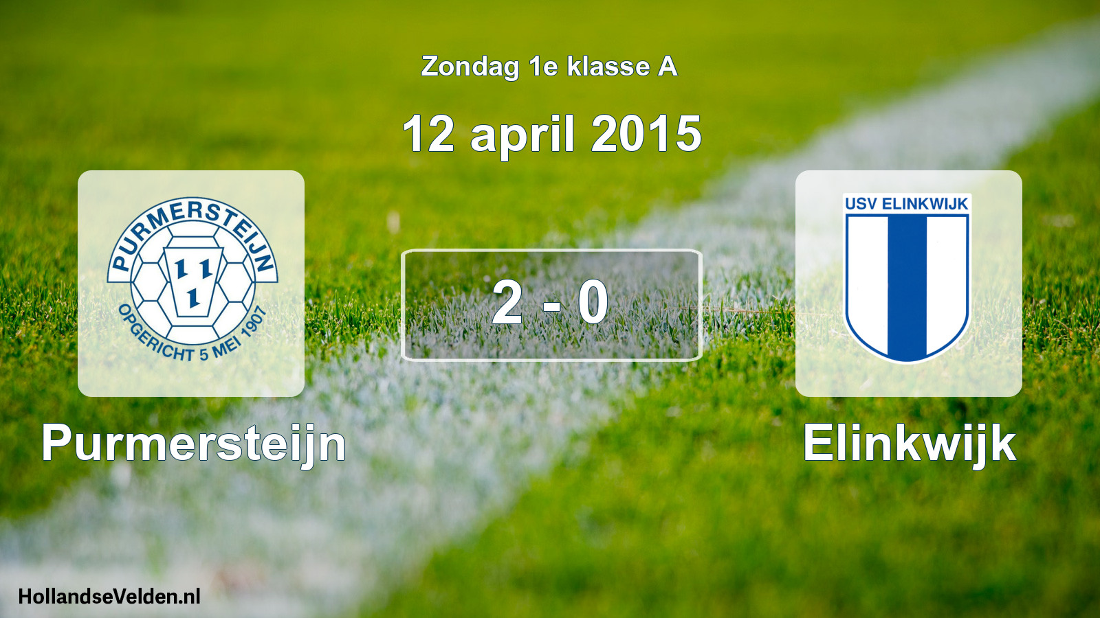 Gespeelde wedstrijd: Purmersteijn - Elinkwijk 2 - 0 (12 april 2015)