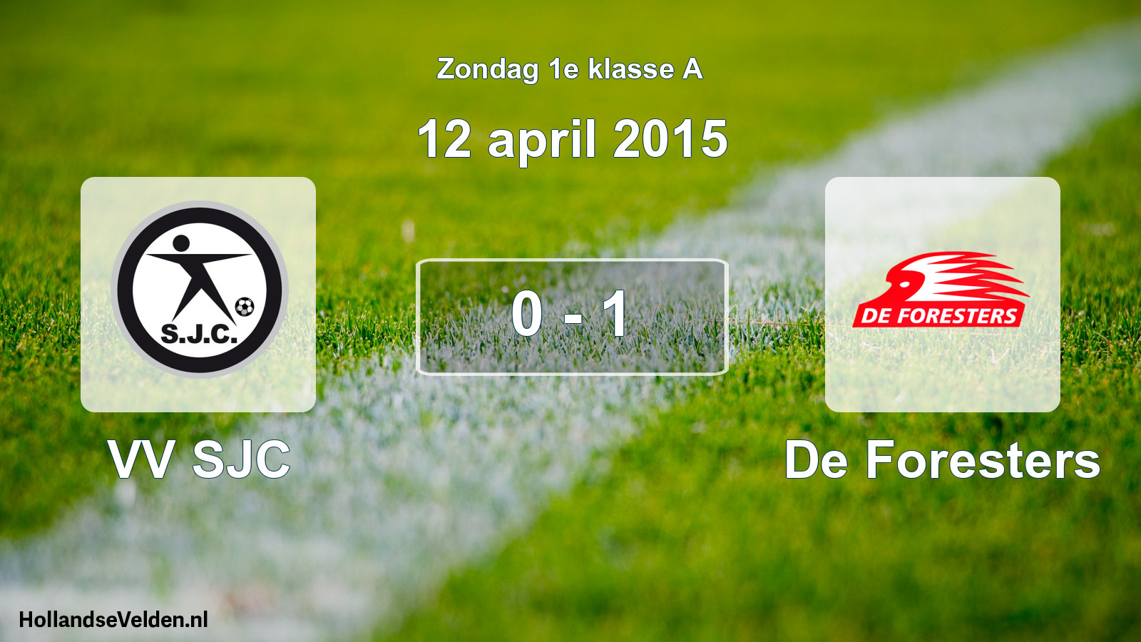 Gespeelde wedstrijd: VV SJC - De Foresters 0 - 1 (12 april 2015)