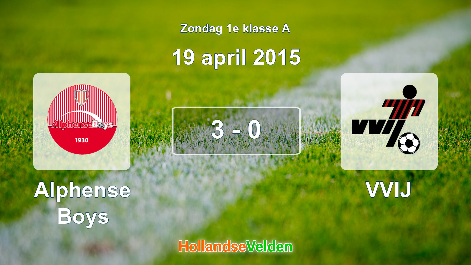 Gespeelde wedstrijd: Alphense Boys - VVIJ 3 - 0 (19 april 2015)