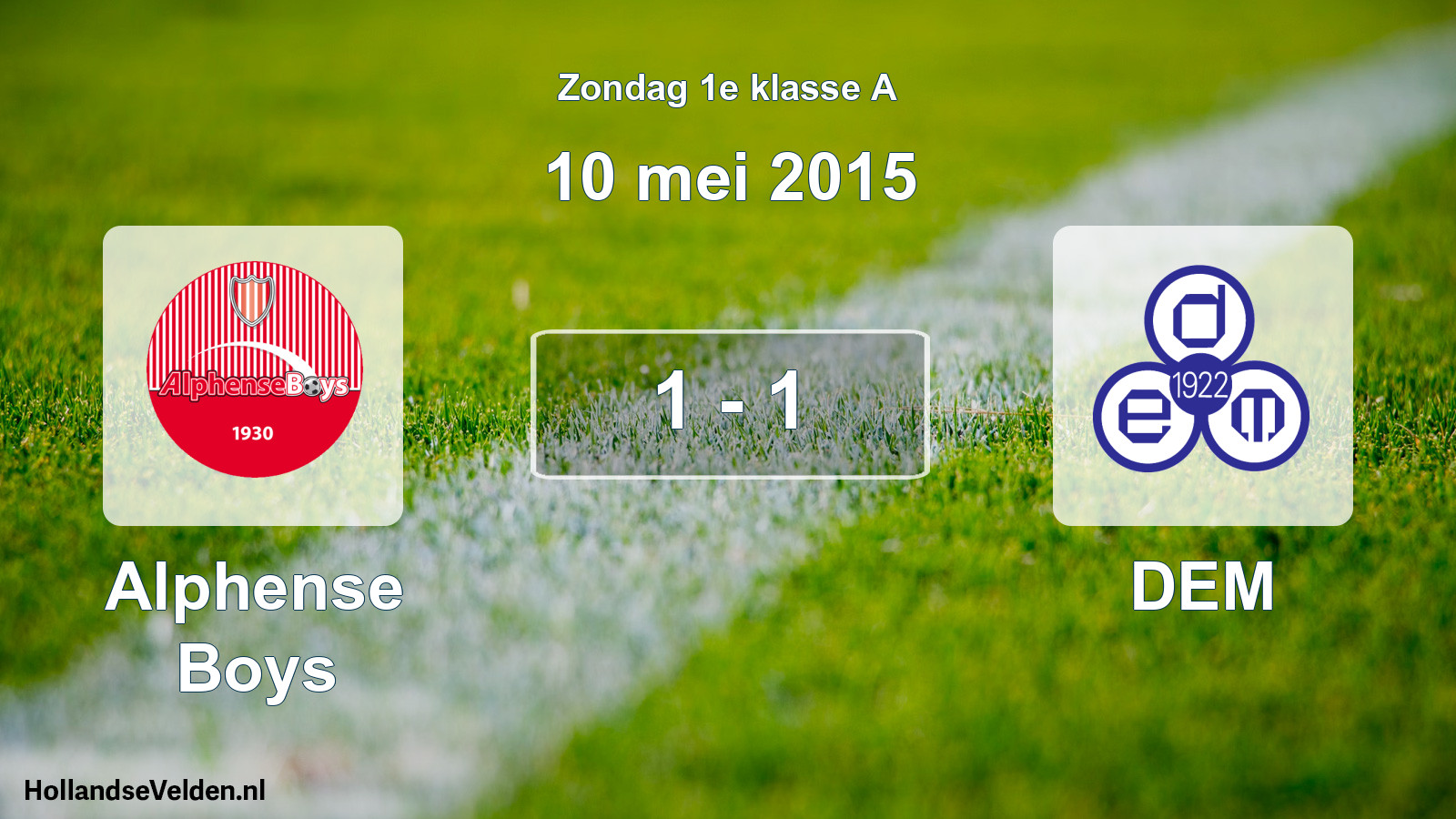 Gespeelde wedstrijd: Alphense Boys - DEM 1 - 1 (10 mei 2015)