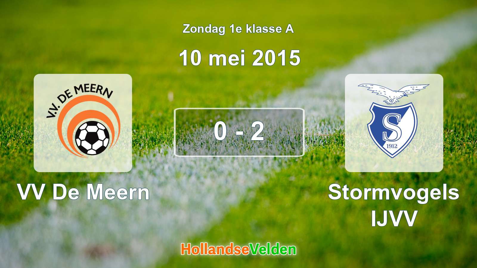 Gespeelde wedstrijd: VV De Meern - Stormvogels IJVV 0 - 2 (10 mei 2015)