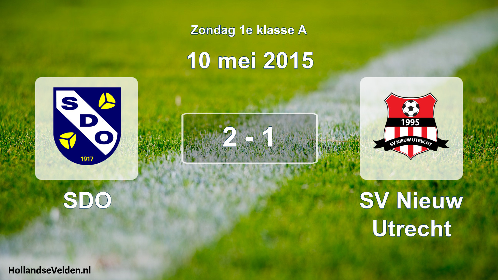 Gespeelde wedstrijd: SDO - SV Nieuw Utrecht 2 - 1 (10 mei 2015)