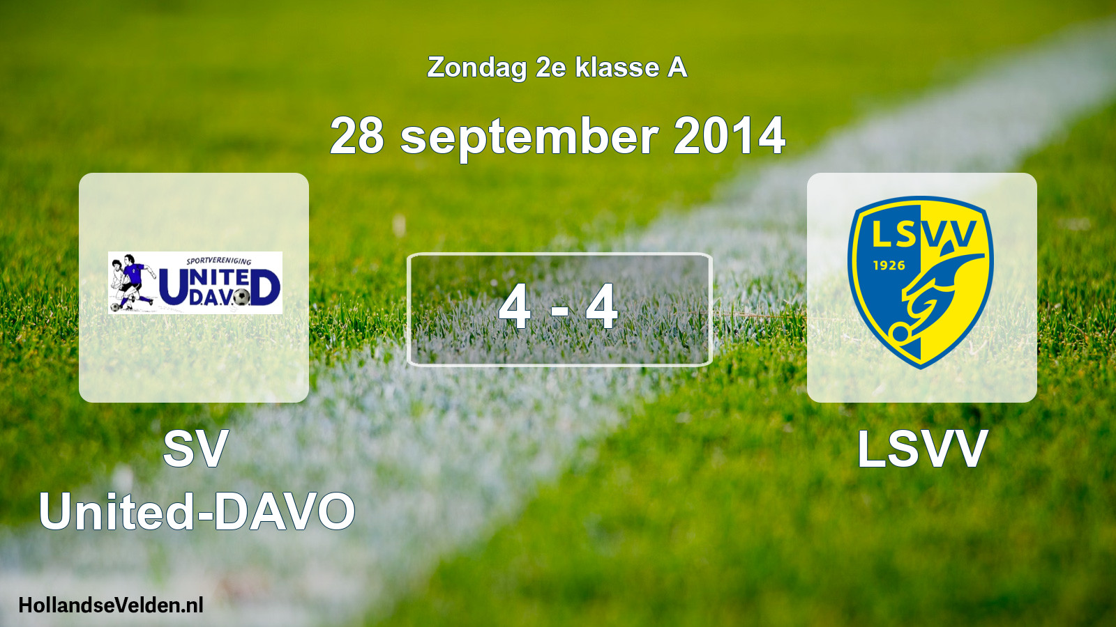 Gespeelde wedstrijd: SV United-DAVO - LSVV 4 - 4 (28 september 2014)
