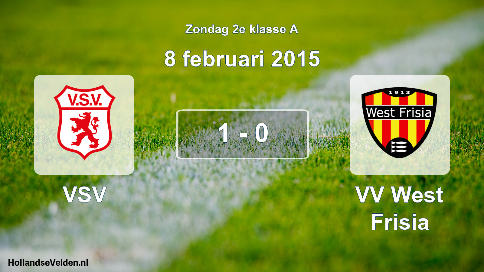 Gespeelde wedstrijd: VSV - VV West Frisia 1 - 0 (8 februari 2015)