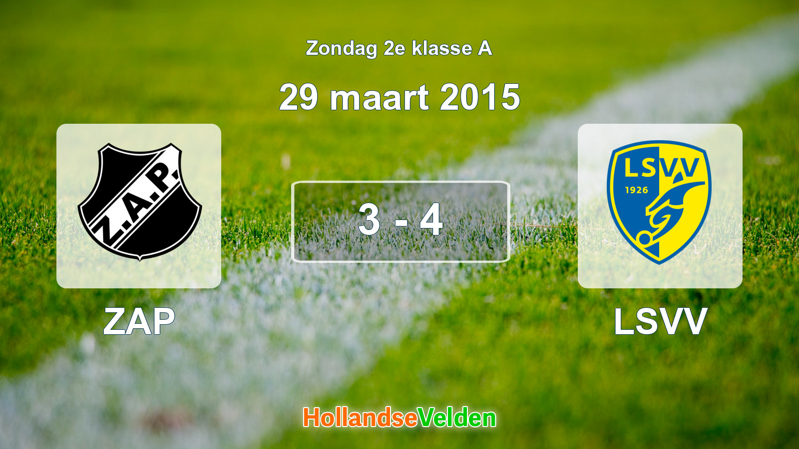 Gespeelde wedstrijd: ZAP - LSVV 3 - 4 (29 maart 2015)