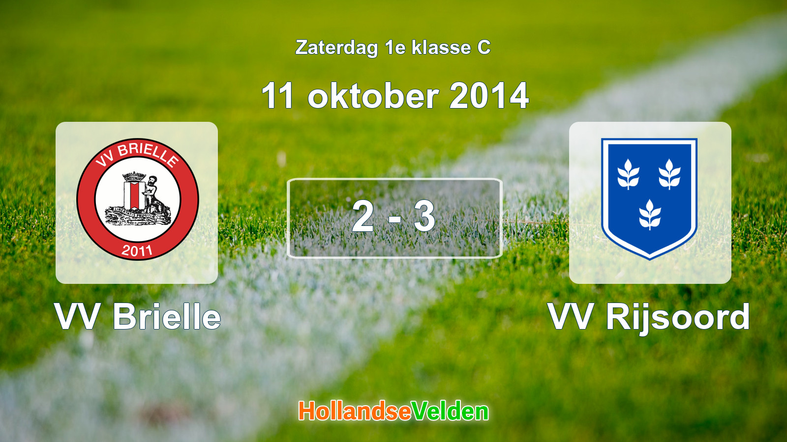 Gespeelde wedstrijd: VV Brielle - VV Rijsoord 2 - 3 (11 oktober 2014)