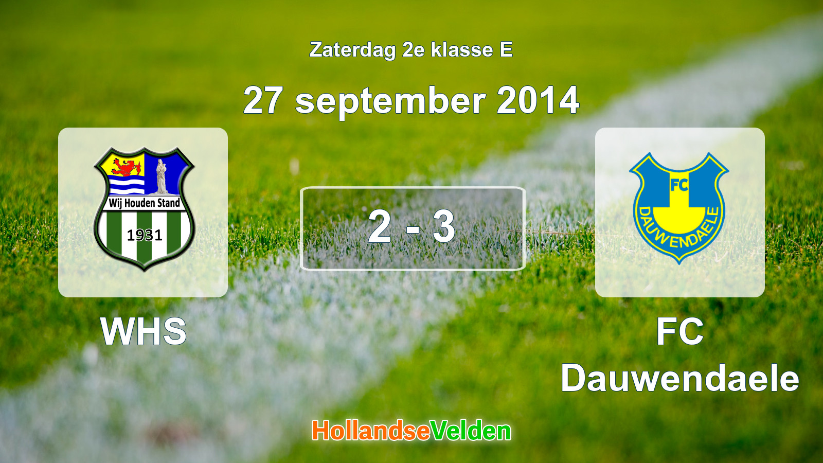 Gespeelde wedstrijd: WHS - FC Dauwendaele 2 - 3 (27 september 2014)