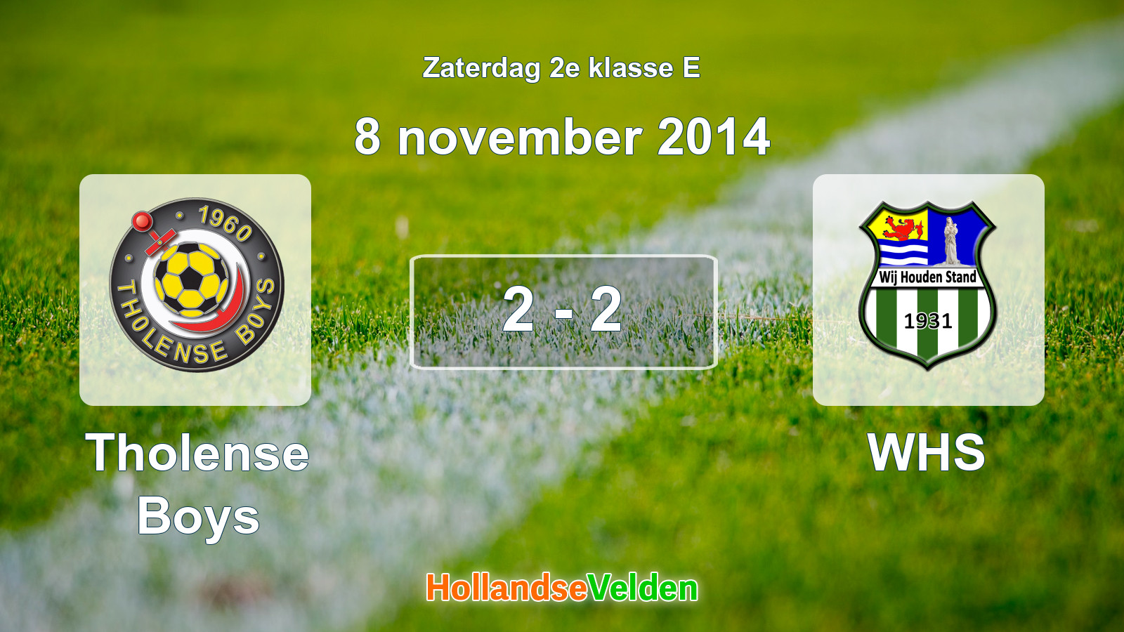 Gespeelde wedstrijd: Tholense Boys - WHS 2 - 2 (8 november 2014)