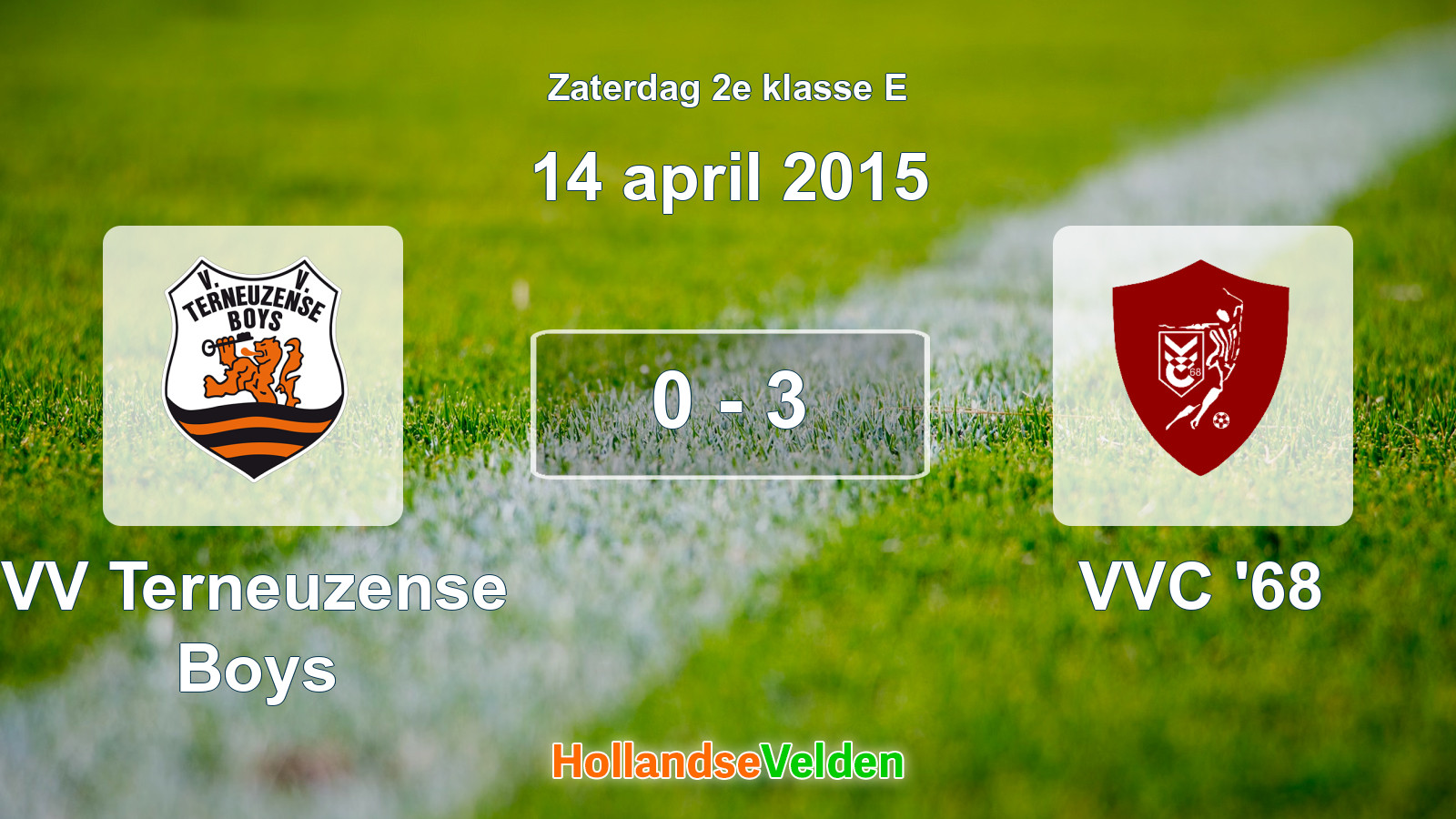 Gespeelde wedstrijd: VV Terneuzense Boys - VVC '68 0 - 3 (14 april 2015)