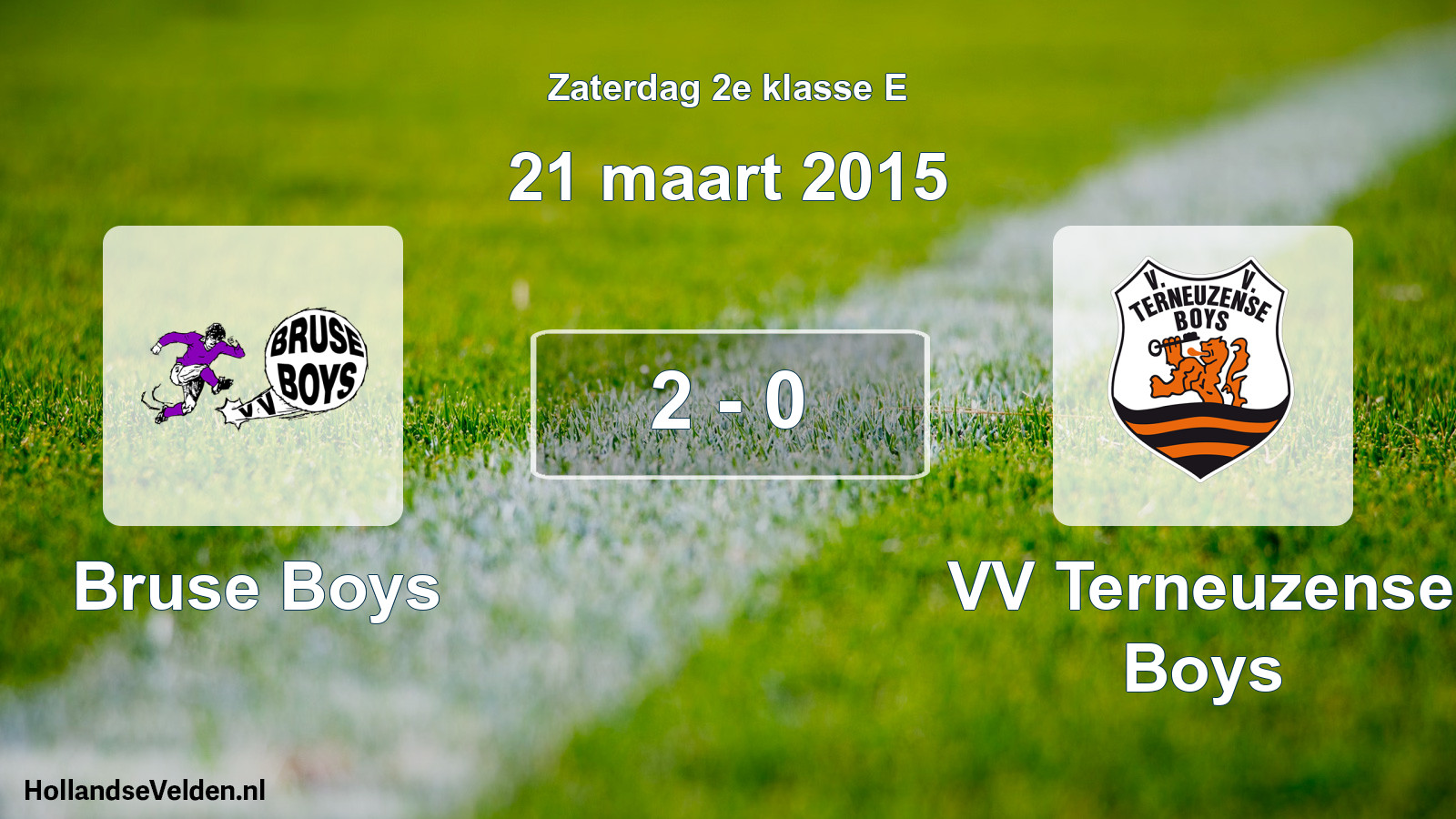 Gespeelde wedstrijd: Bruse Boys - VV Terneuzense Boys 2 - 0 (21 maart 2015)