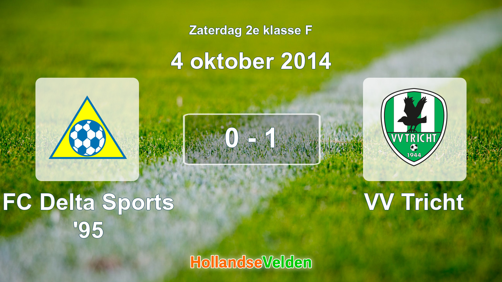 Gespeelde wedstrijd: FC Delta Sports '95 - VV Tricht 0 - 1 (4 oktober 2014)
