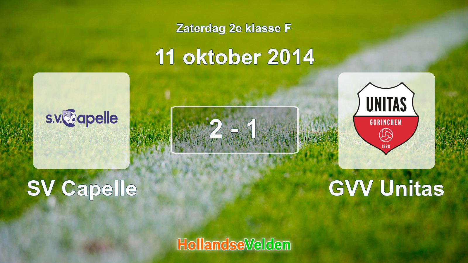 Gespeelde wedstrijd: SV Capelle - GVV Unitas 2 - 1 (11 oktober 2014)