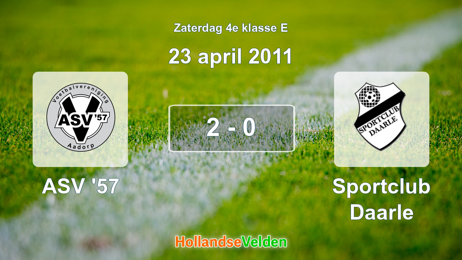 Gespeelde wedstrijd: ASV '57 - Sportclub Daarle 2 - 0 (23 april 2011)