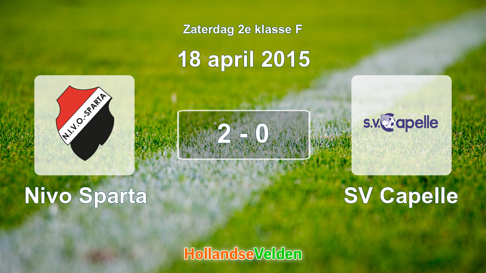 Gespeelde wedstrijd: Nivo Sparta - SV Capelle 2 - 0 (18 april 2015)