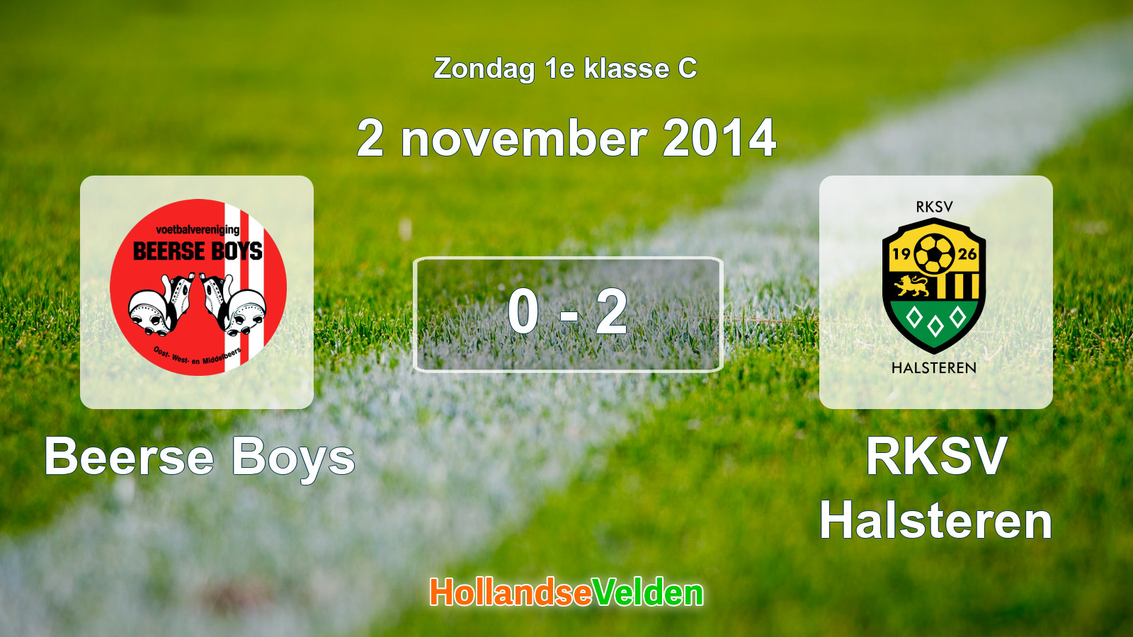 Gespeelde wedstrijd: Beerse Boys - RKSV Halsteren 0 - 2 (2 november 2014)