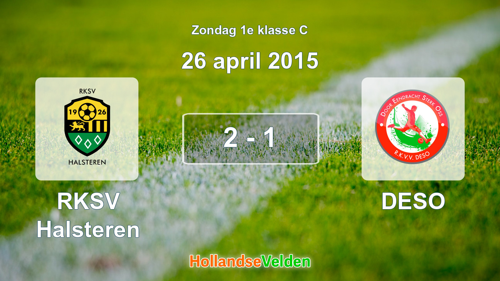 Gespeelde wedstrijd: RKSV Halsteren - DESO 2 - 1 (26 april 2015)