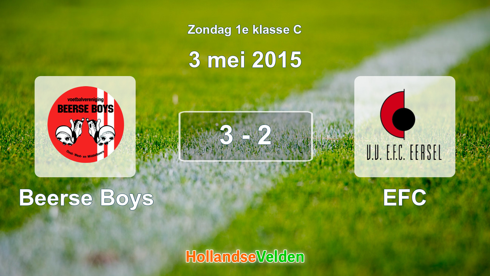 Gespeelde wedstrijd: Beerse Boys - EFC 3 - 2 (3 mei 2015)