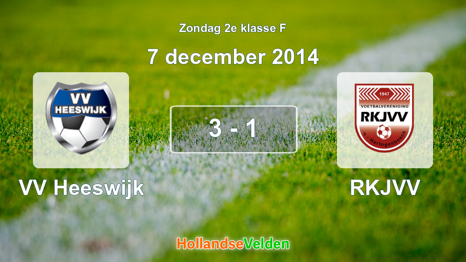 Gespeelde wedstrijd: VV Heeswijk - RKJVV 3 - 1 (7 december 2014)