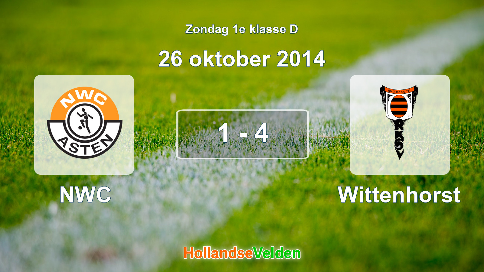 Gespeelde wedstrijd: NWC - Wittenhorst 1 - 4 (26 oktober 2014)
