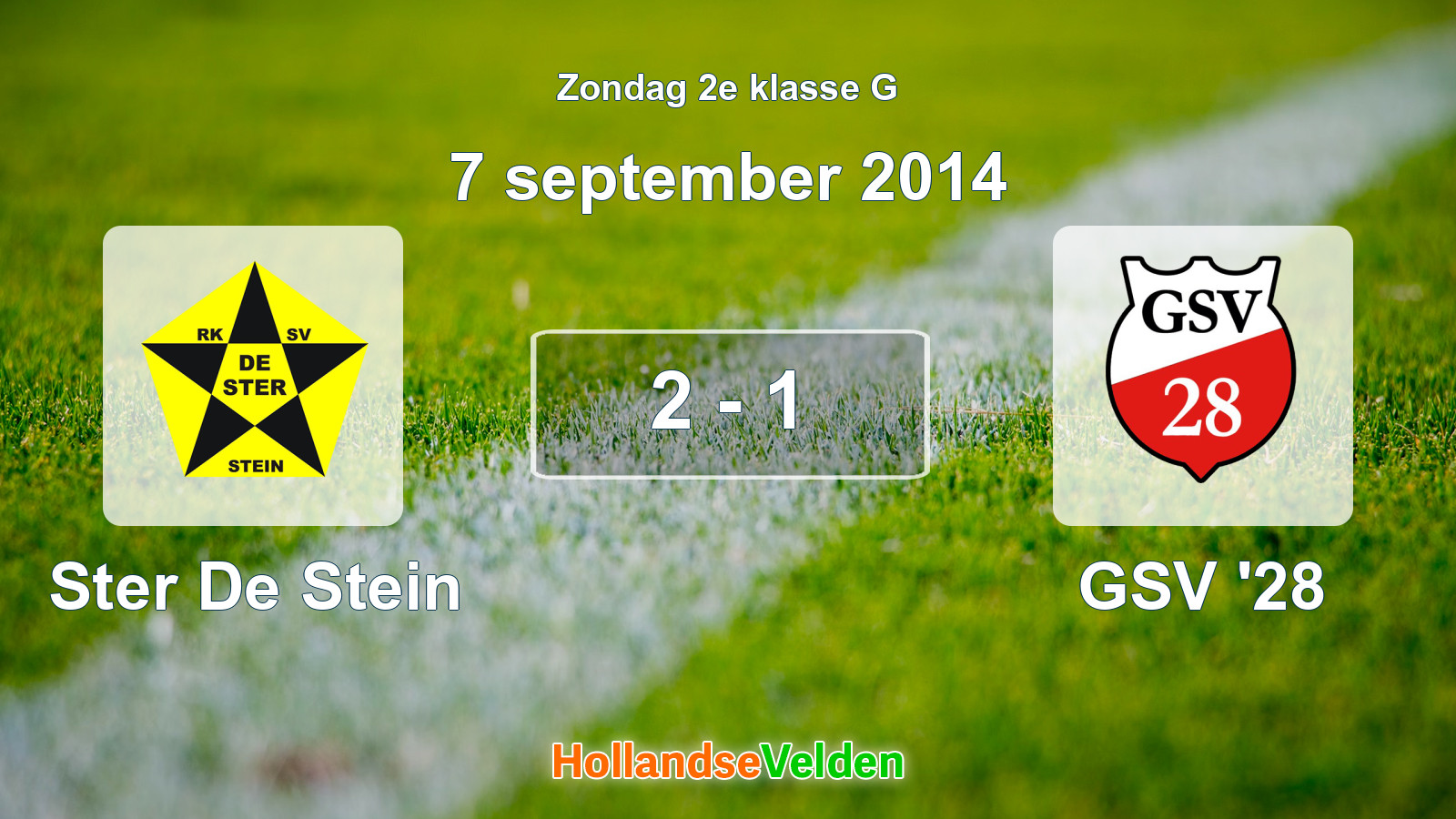 Gespeelde wedstrijd: Ster De Stein - GSV '28 2 - 1 (7 september 2014)