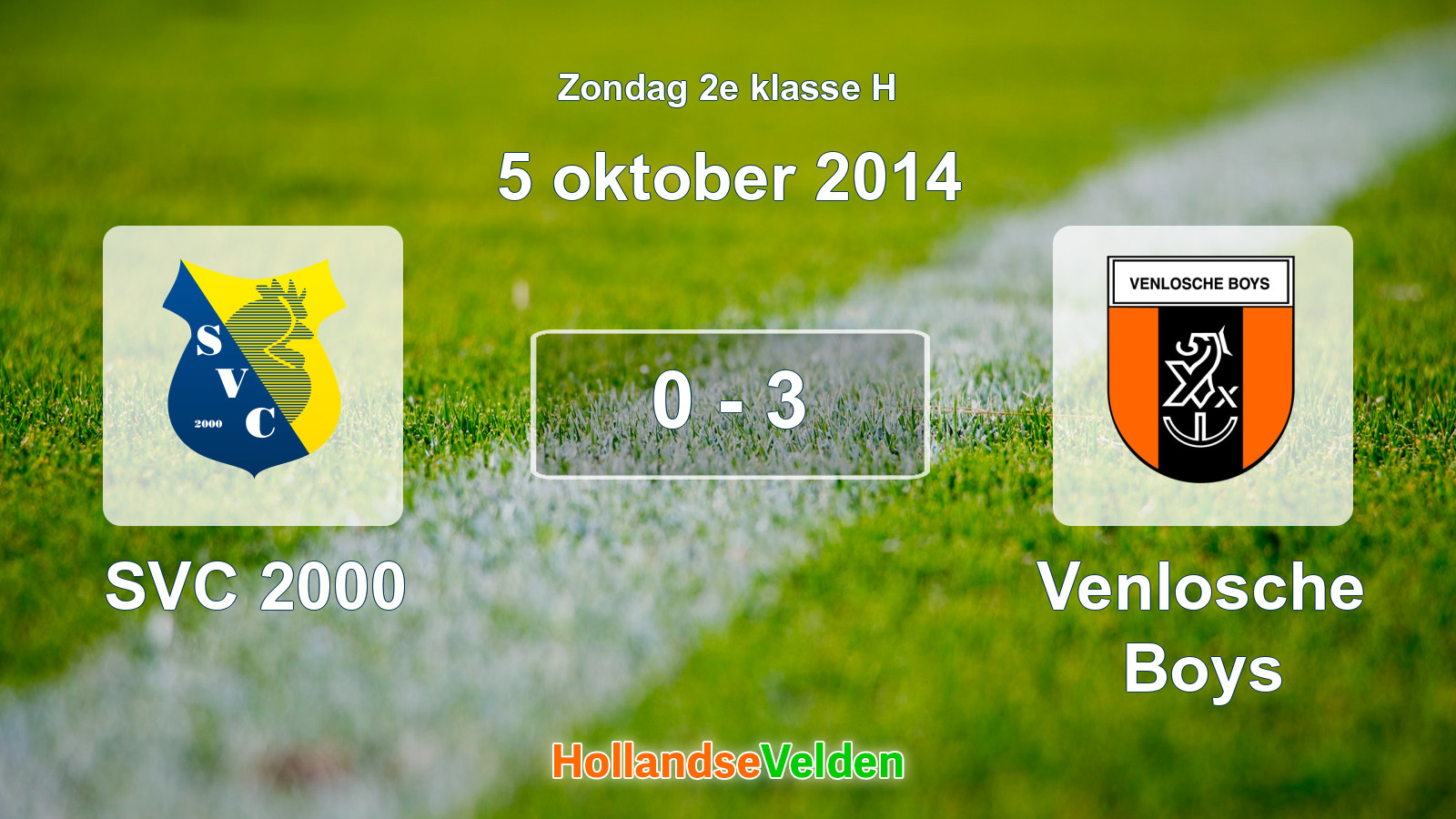Gespeelde wedstrijd: SVC 2000 - Venlosche Boys 0 - 3 (5 oktober 2014)