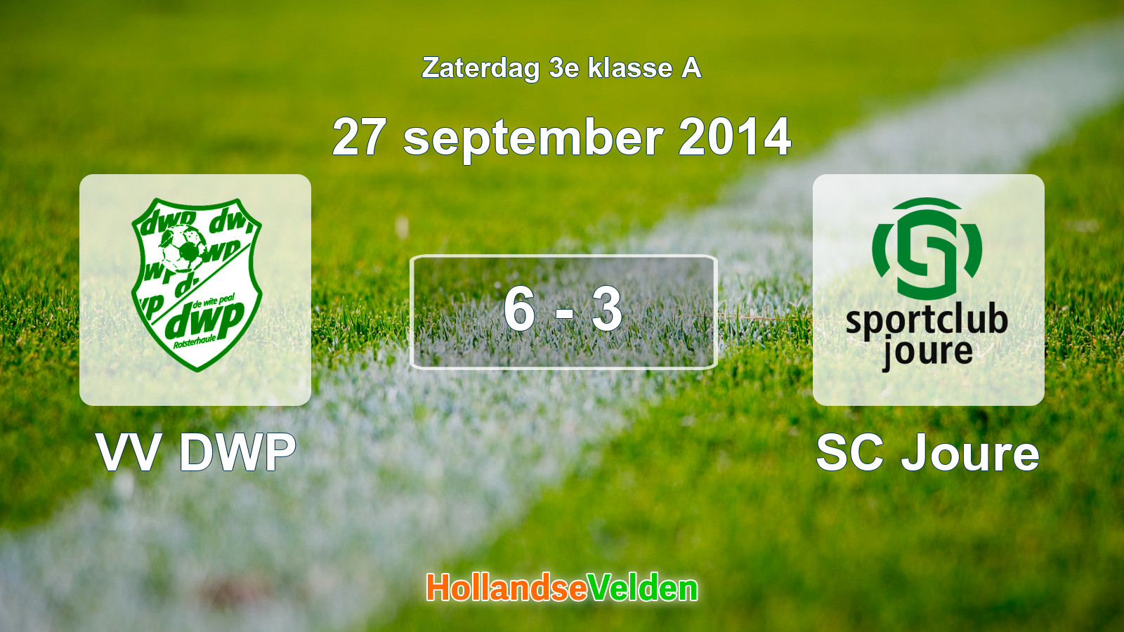 Gespeelde wedstrijd: VV DWP - SC Joure 6 - 3 (27 september 2014)