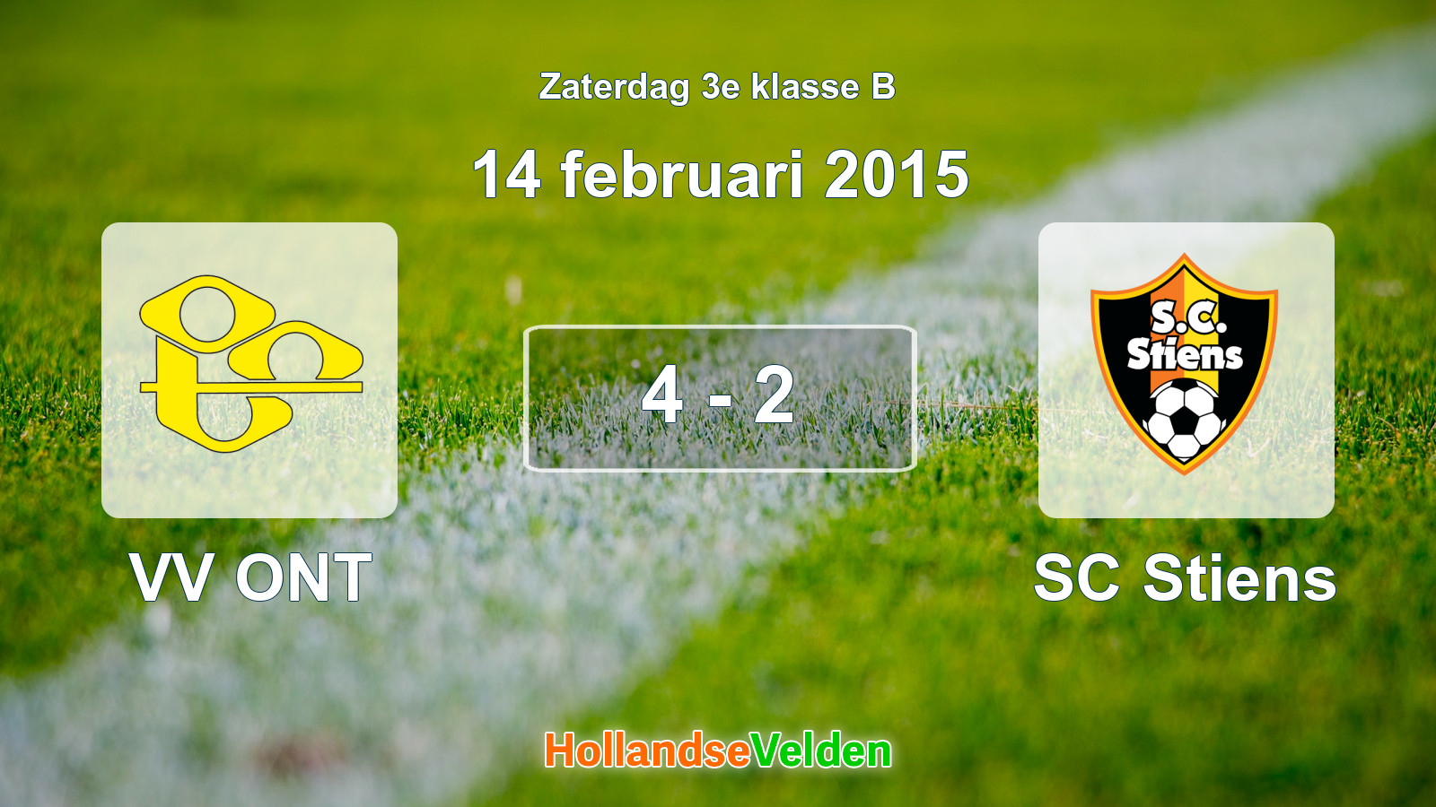 Gespeelde wedstrijd: VV ONT - SC Stiens 4 - 2 (14 februari 2015)