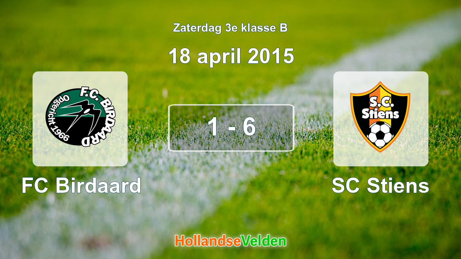 Gespeelde wedstrijd: FC Birdaard - SC Stiens 1 - 6 (18 april 2015)