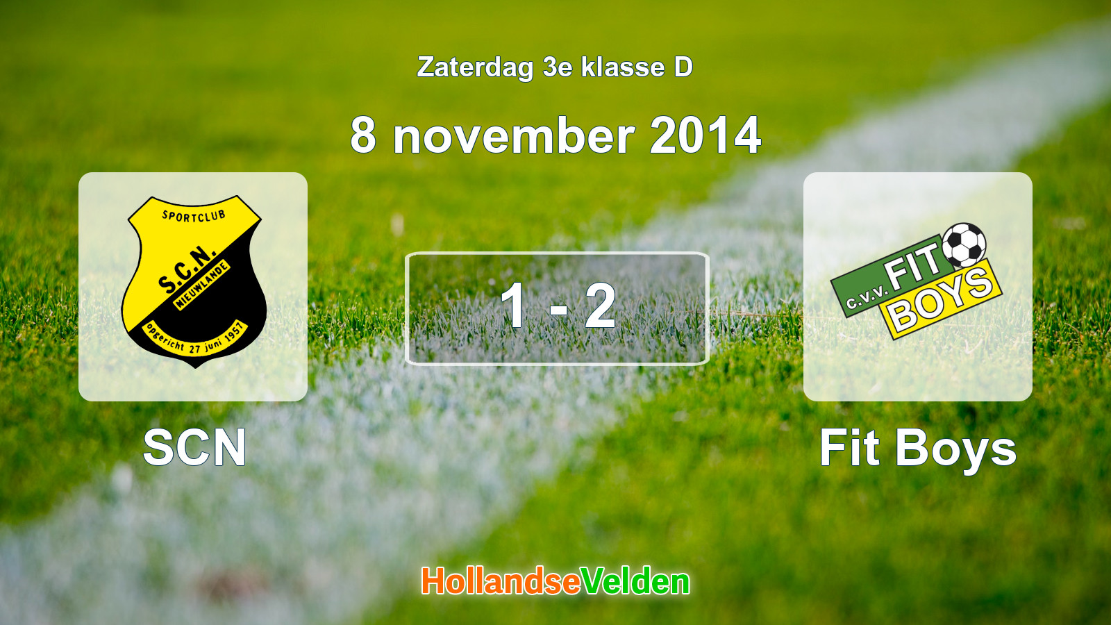 Gespeelde wedstrijd: SCN - Fit Boys 1 - 2 (8 november 2014)