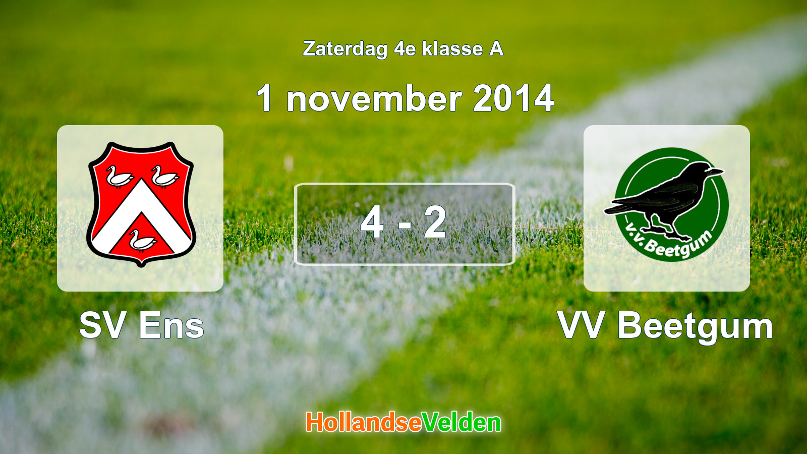 Gespeelde wedstrijd: SV Ens - VV Beetgum 4 - 2 (1 november 2014)