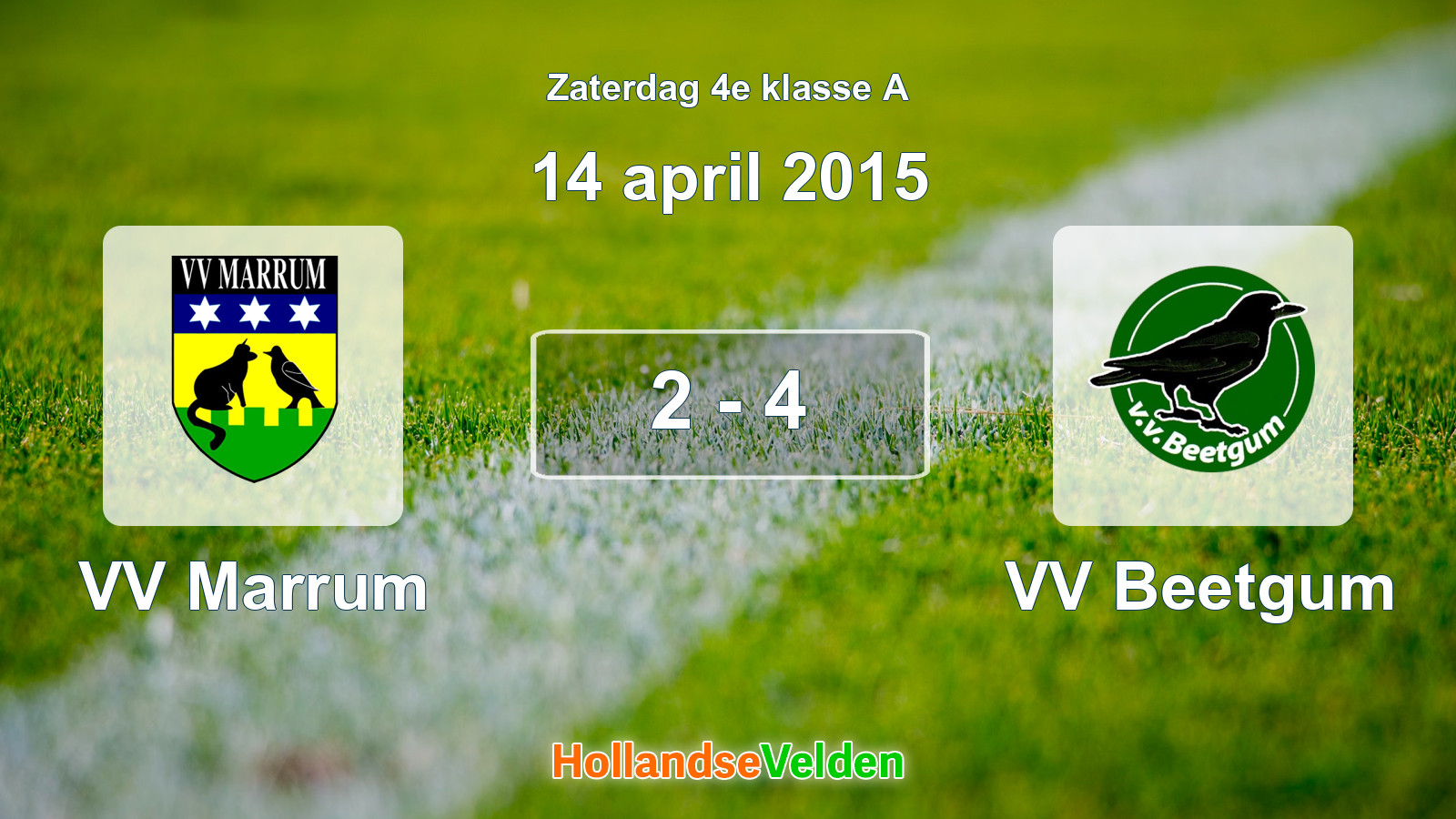 Gespeelde wedstrijd: VV Marrum - VV Beetgum 2 - 4 (14 april 2015)
