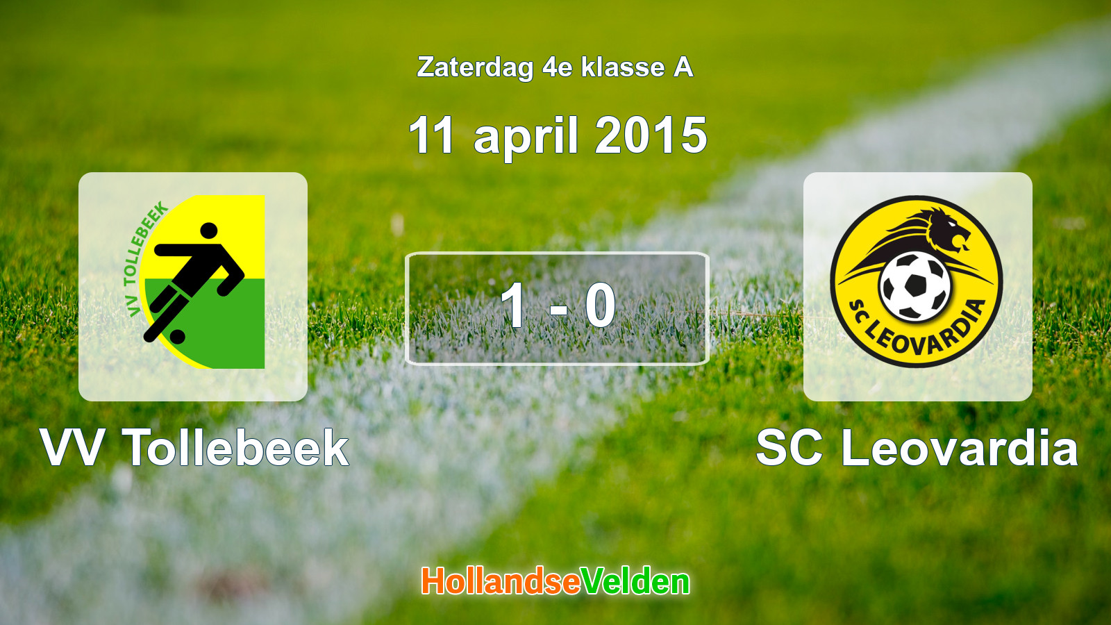 Gespeelde wedstrijd: VV Tollebeek - SC Leovardia 1 - 0 (11 april 2015)