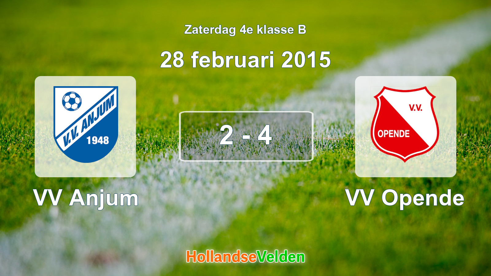 Gespeelde wedstrijd: VV Anjum - VV Opende 2 - 4 (28 februari 2015)