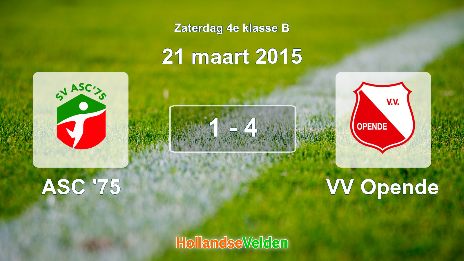 Gespeelde wedstrijd: ASC '75 - VV Opende 1 - 4 (21 maart 2015)