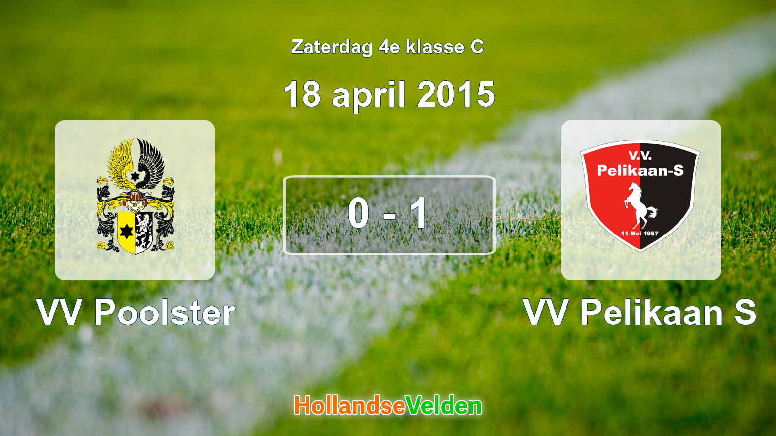 Gespeelde wedstrijd: VV Poolster - VV Pelikaan S 0 - 1 (18 april 2015)