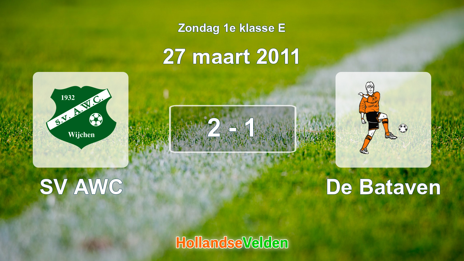 Gespeelde wedstrijd: SV AWC - De Bataven 2 - 1 (27 maart 2011)