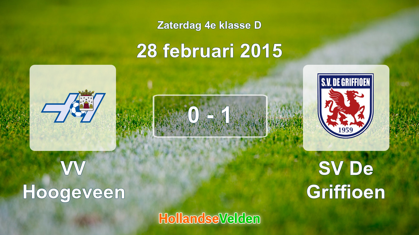 Gespeelde wedstrijd: VV Hoogeveen - SV De Griffioen 0 - 1 (28 februari 2015)