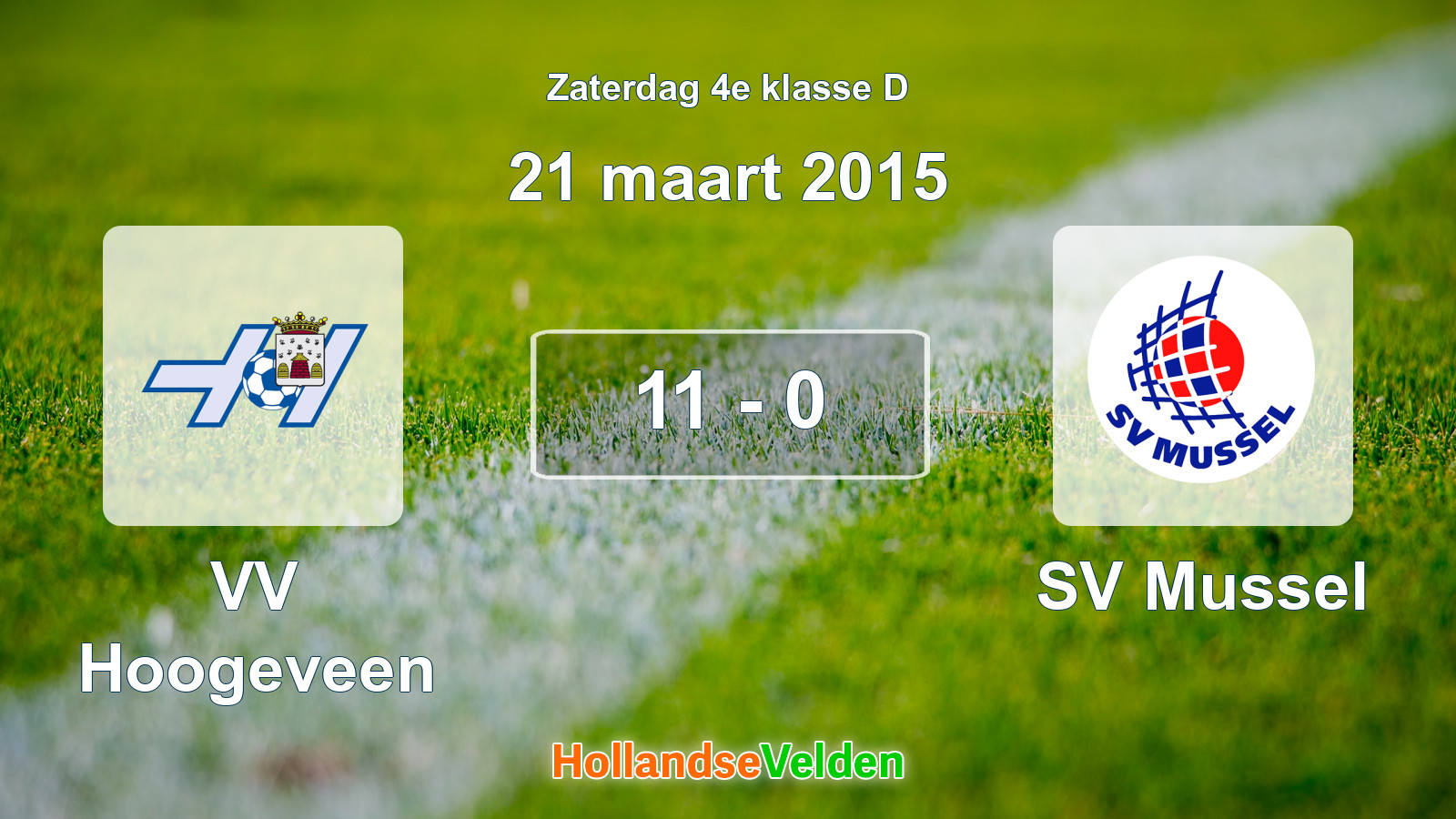 Gespeelde wedstrijd: VV Hoogeveen - SV Mussel 11 - 0 (21 maart 2015)