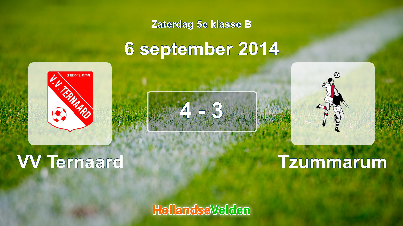 Gespeelde wedstrijd: VV Ternaard - Tzummarum 4 - 3 (6 september 2014)