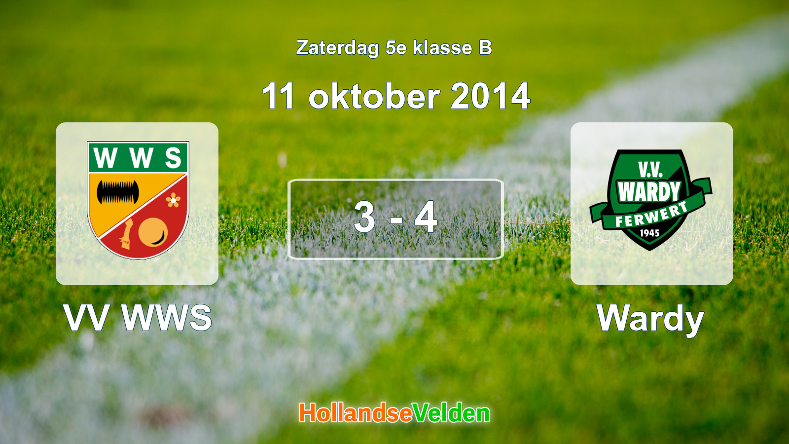 Gespeelde wedstrijd: VV WWS - Wardy 3 - 4 (11 oktober 2014)
