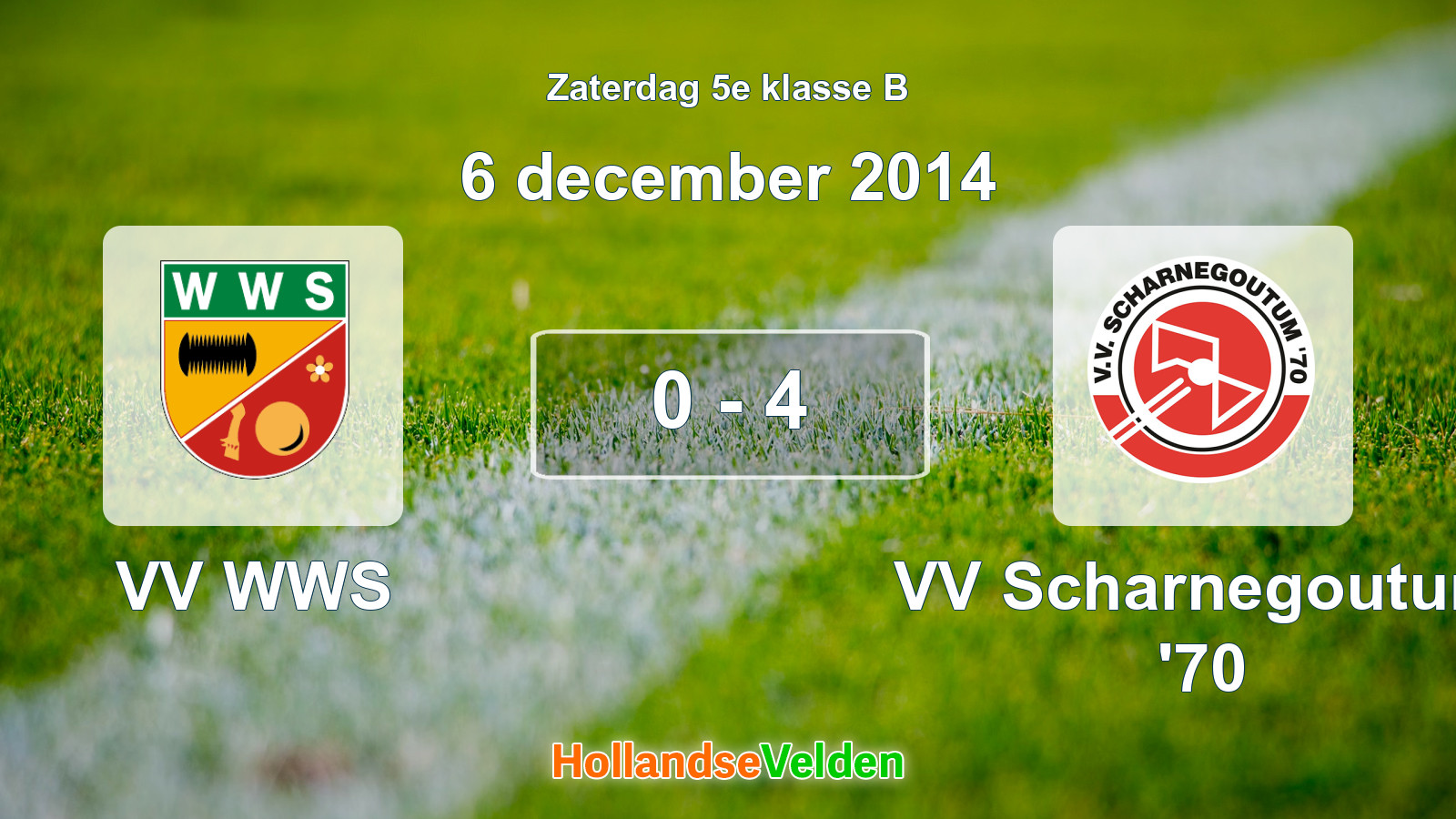 Gespeelde wedstrijd: VV WWS - VV Scharnegoutum '70 0 - 4 (6 december 2014)