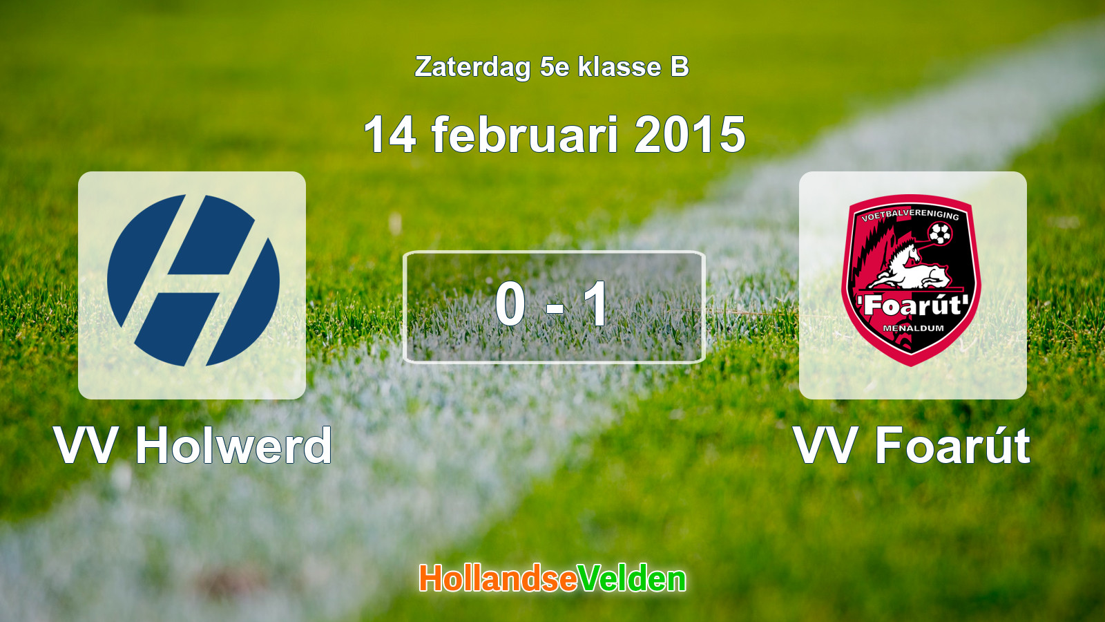 Gespeelde wedstrijd: VV Holwerd - VV Foarút 0 - 1 (14 februari 2015)