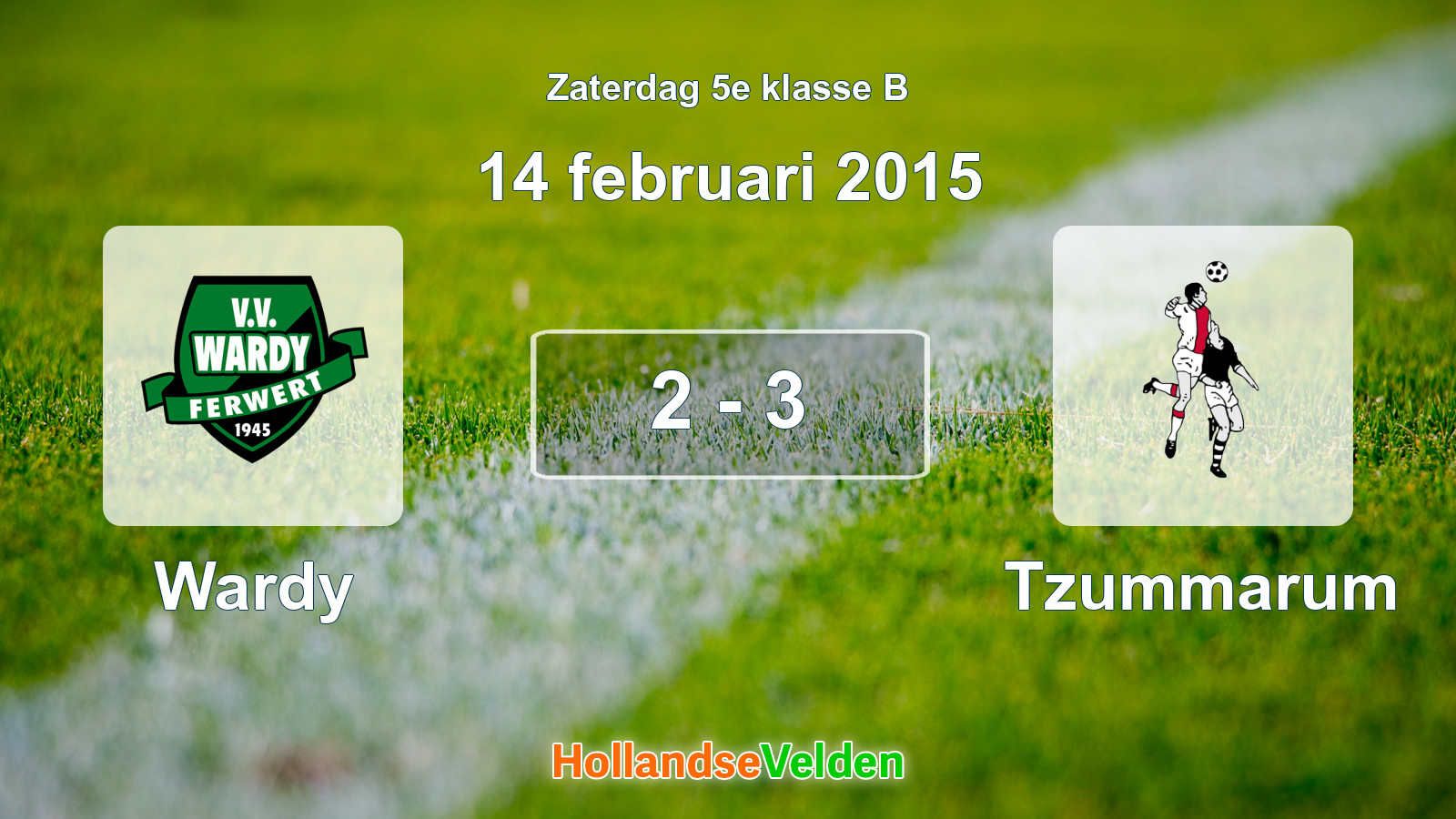 Gespeelde wedstrijd: Wardy - Tzummarum 2 - 3 (14 februari 2015)