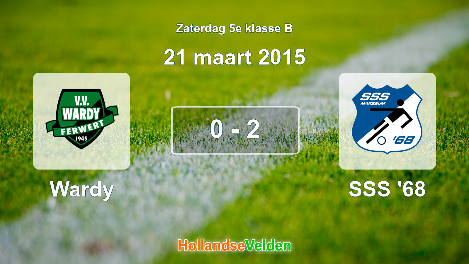 Gespeelde wedstrijd: Wardy - SSS '68 0 - 2 (21 maart 2015)