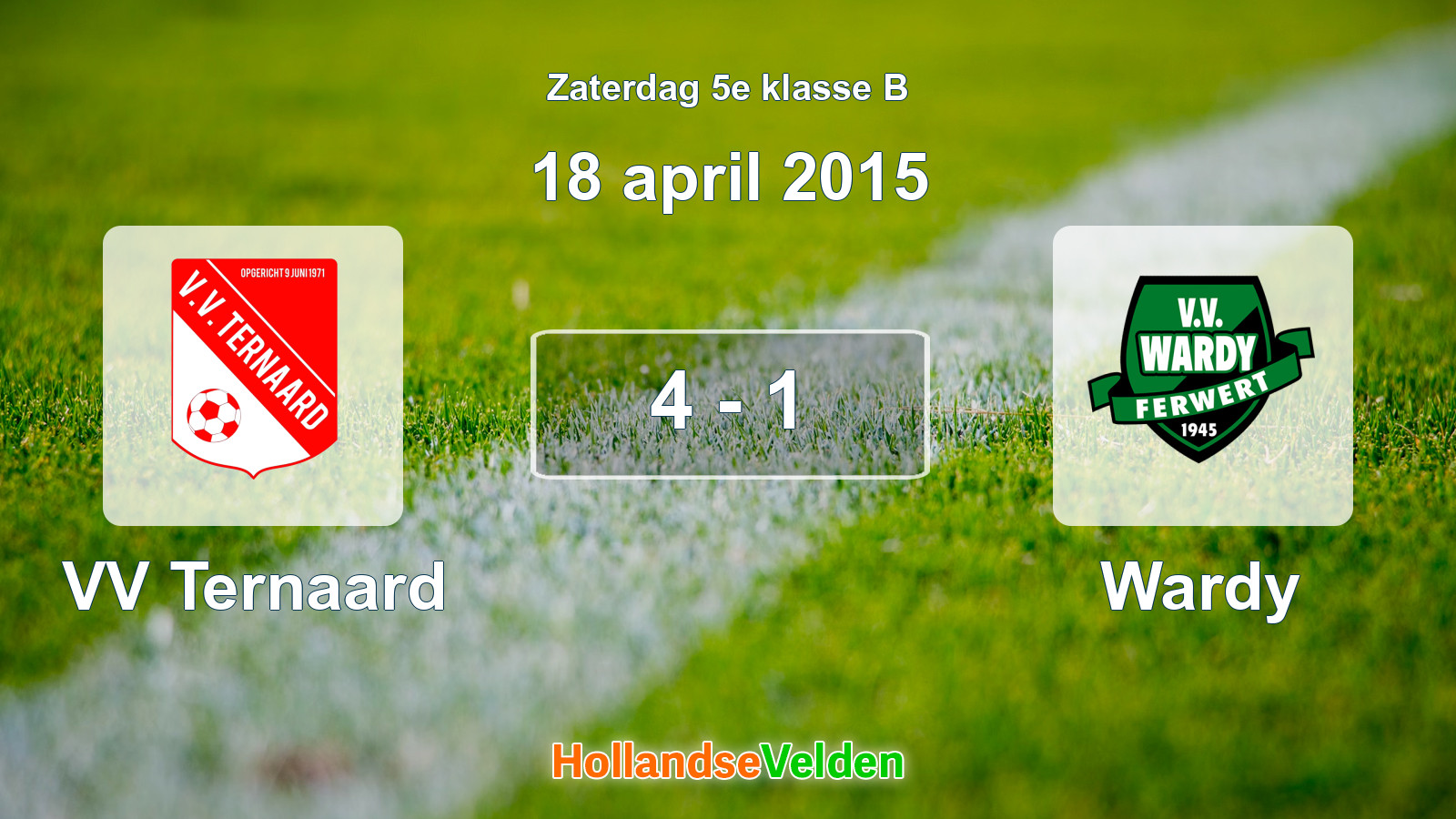 Gespeelde wedstrijd: VV Ternaard - Wardy 4 - 1 (18 april 2015)