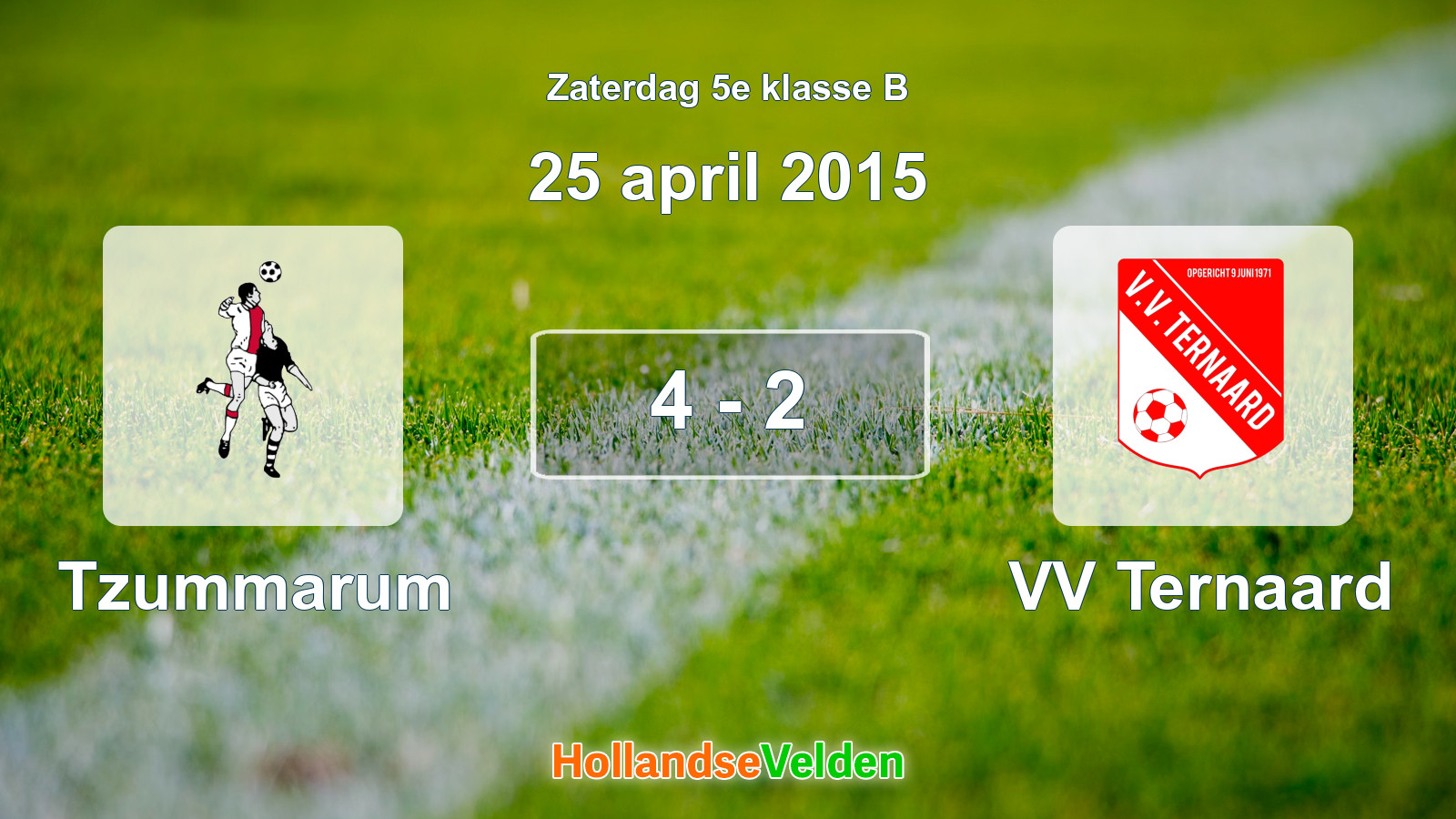Gespeelde wedstrijd: Tzummarum - VV Ternaard 4 - 2 (25 april 2015)