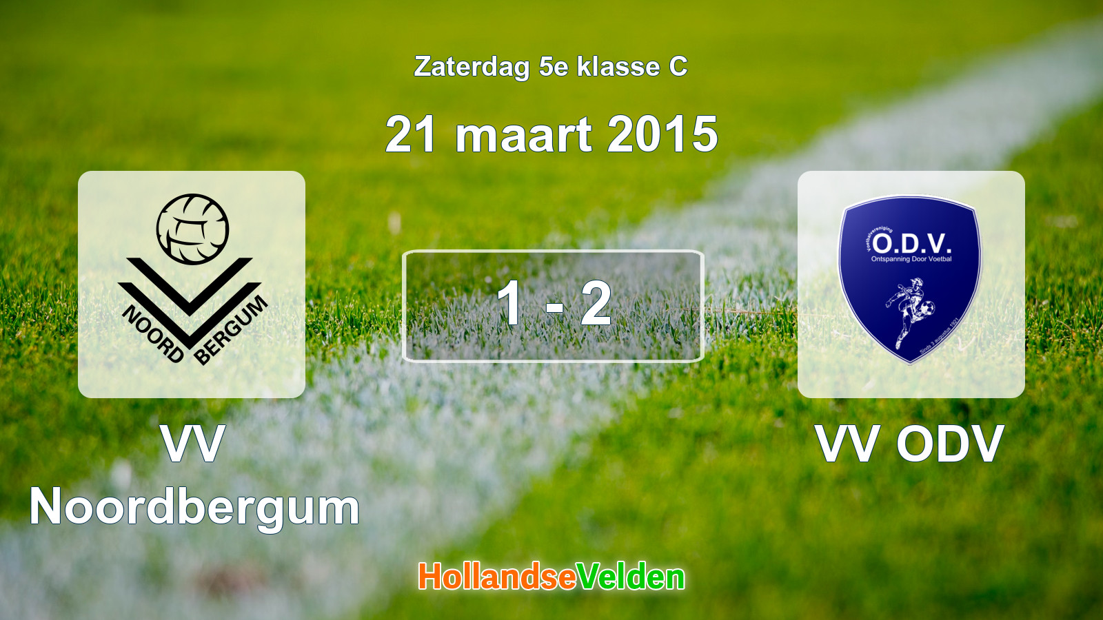 Gespeelde wedstrijd: VV Noordbergum - VV ODV 1 - 2 (21 maart 2015)