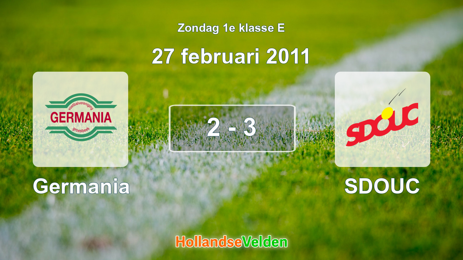 Gespeelde wedstrijd: Germania - SDOUC 2 - 3 (27 februari 2011)
