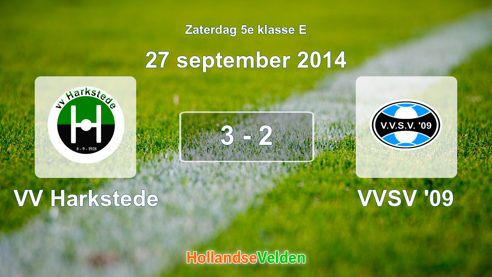 Gespeelde wedstrijd: VV Harkstede - VVSV '09 3 - 2 (27 september 2014)